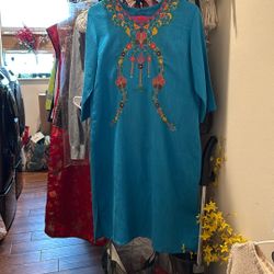 Dress With Pants  Embroidered 