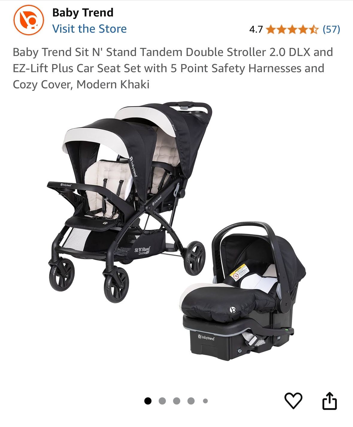 Baby Trend Sit N’ Stand Double Stroller and Car Seat Set