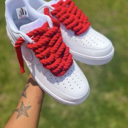 Custom Nike Air Force 1 Shoes White Rope Laces