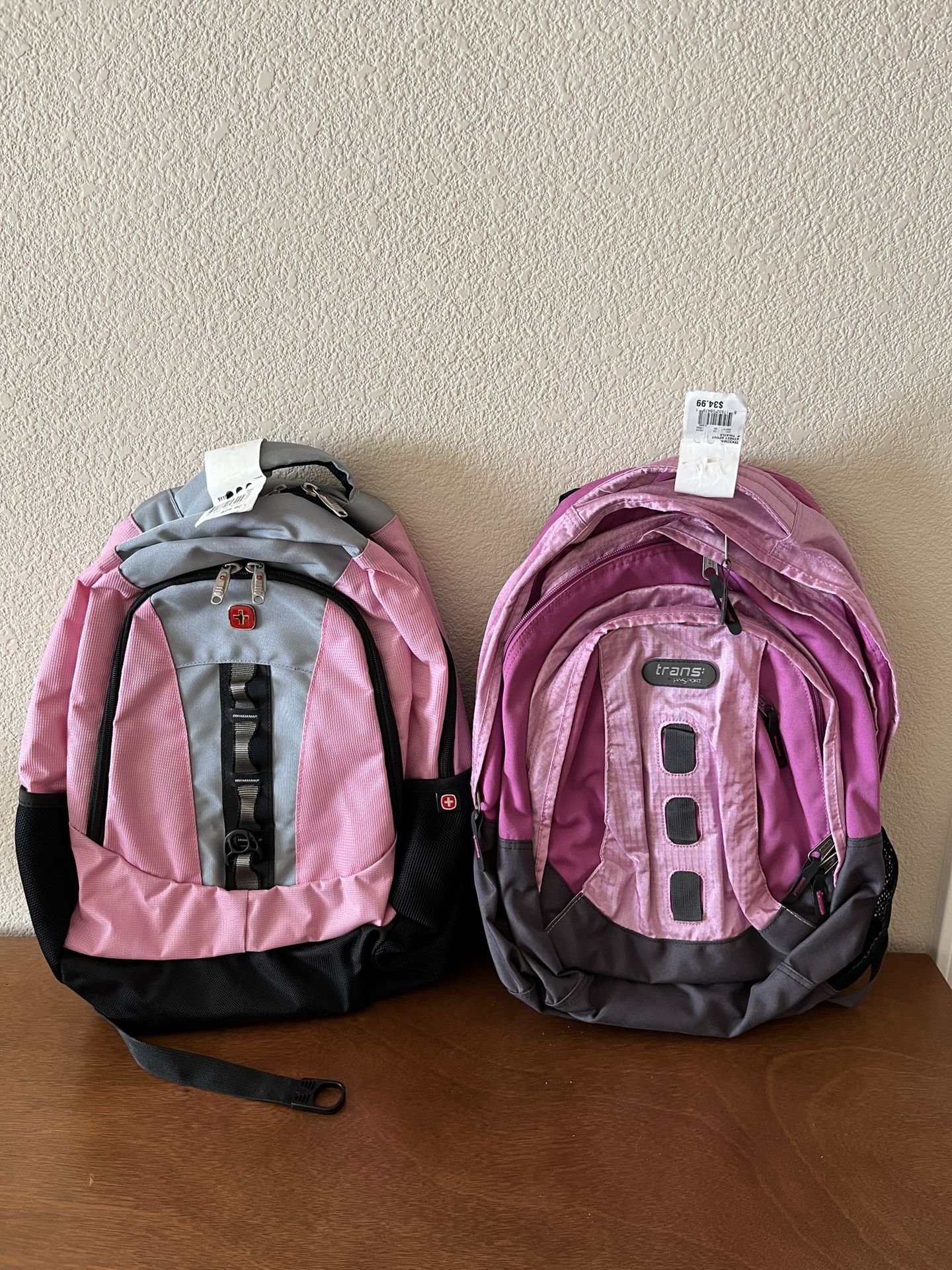 New Set of 2 Trans Jansport & SwissGear Backpacks