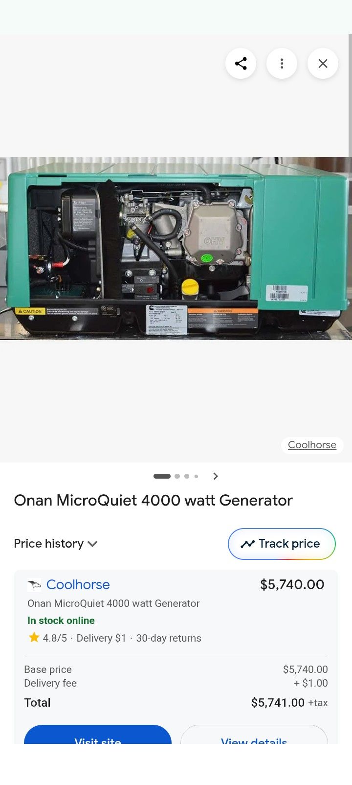 Onan 4000 Micro quiet Lpg(Propane) Generator