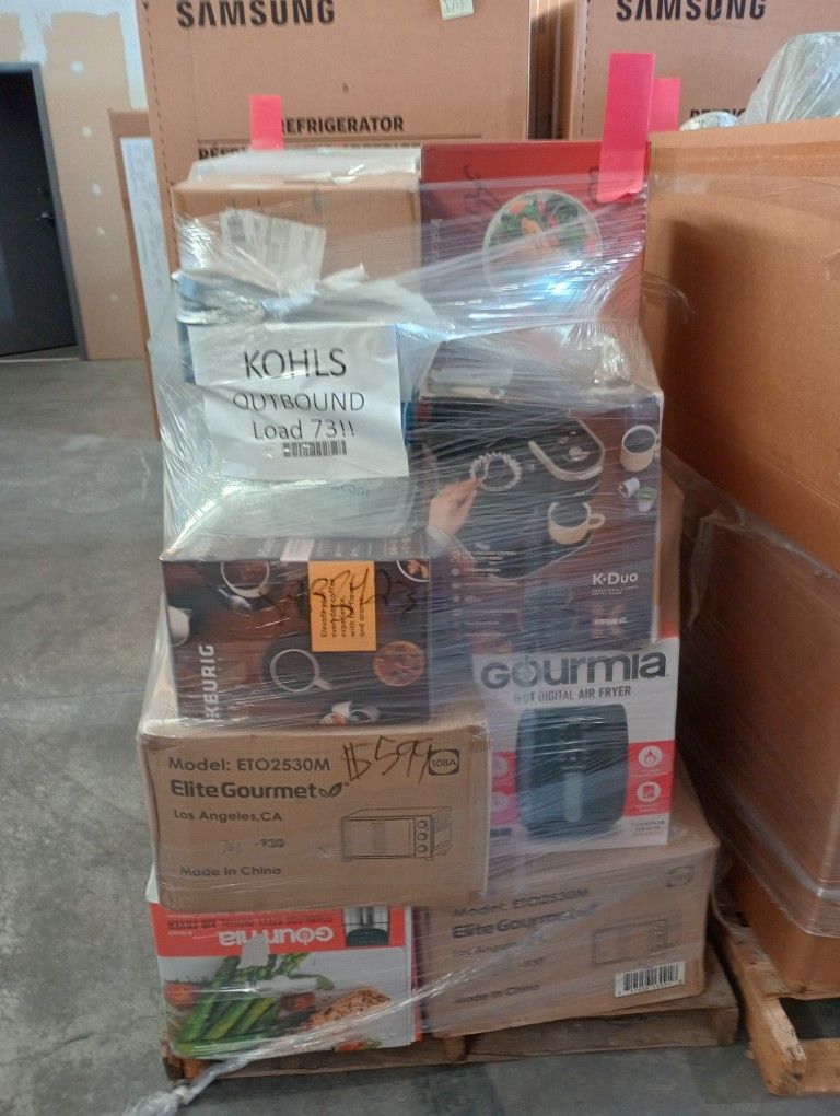 K@hls Customer returns Pallets toys, domestics, small kitchen appliances, NAME BRAND CLOTHING!!!!!!!