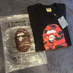 Red And black bape shirt