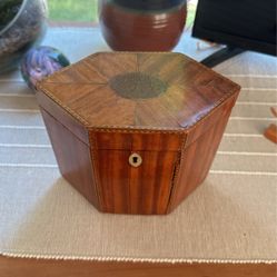 18th Century Hexagonal Antique Tea Caddy