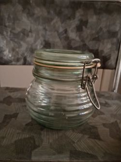 Glass container.
