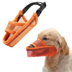 Crazy Felix Nylon Dog Muzzle For Small Medium Large Dogs, Air Mesh Breathable And Drinkable Pet Muzzle For Anti-Biting Anti-Barking Licking (XS, Orang