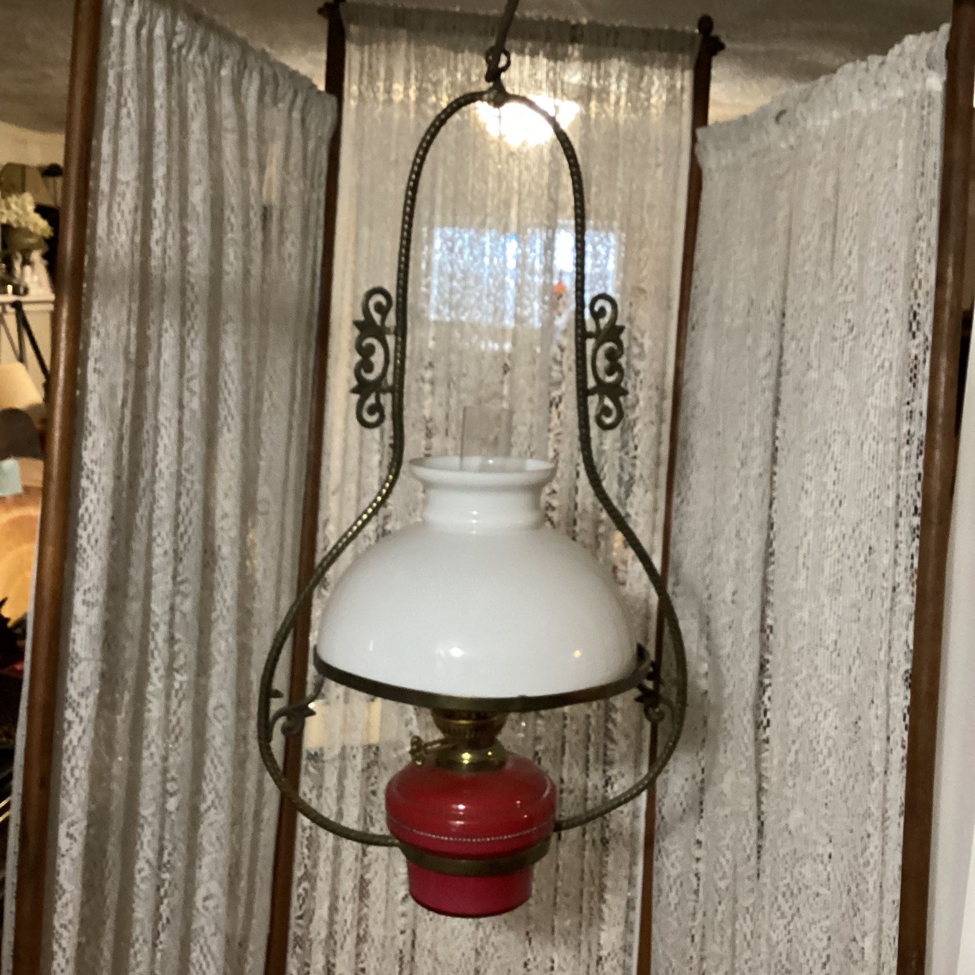 Antique Hanging Kerosene Lamp
