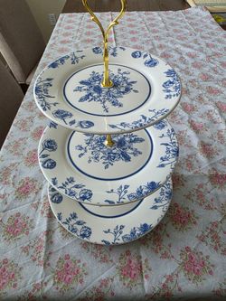 Porcelain cupcake stand plate 3tier party birthday wedding