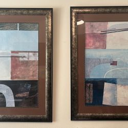 Two large 34" x 45" Abstract Wall Art