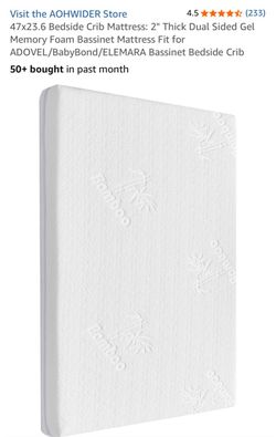 AOHWIDER Gel Memory Foam Bassinet Mattress 47x23.6