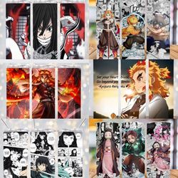 Anime-Themed 20oz Stainless Steel Tumbler w/ Straw & Brush CHOOSE YOUR FAVORITE