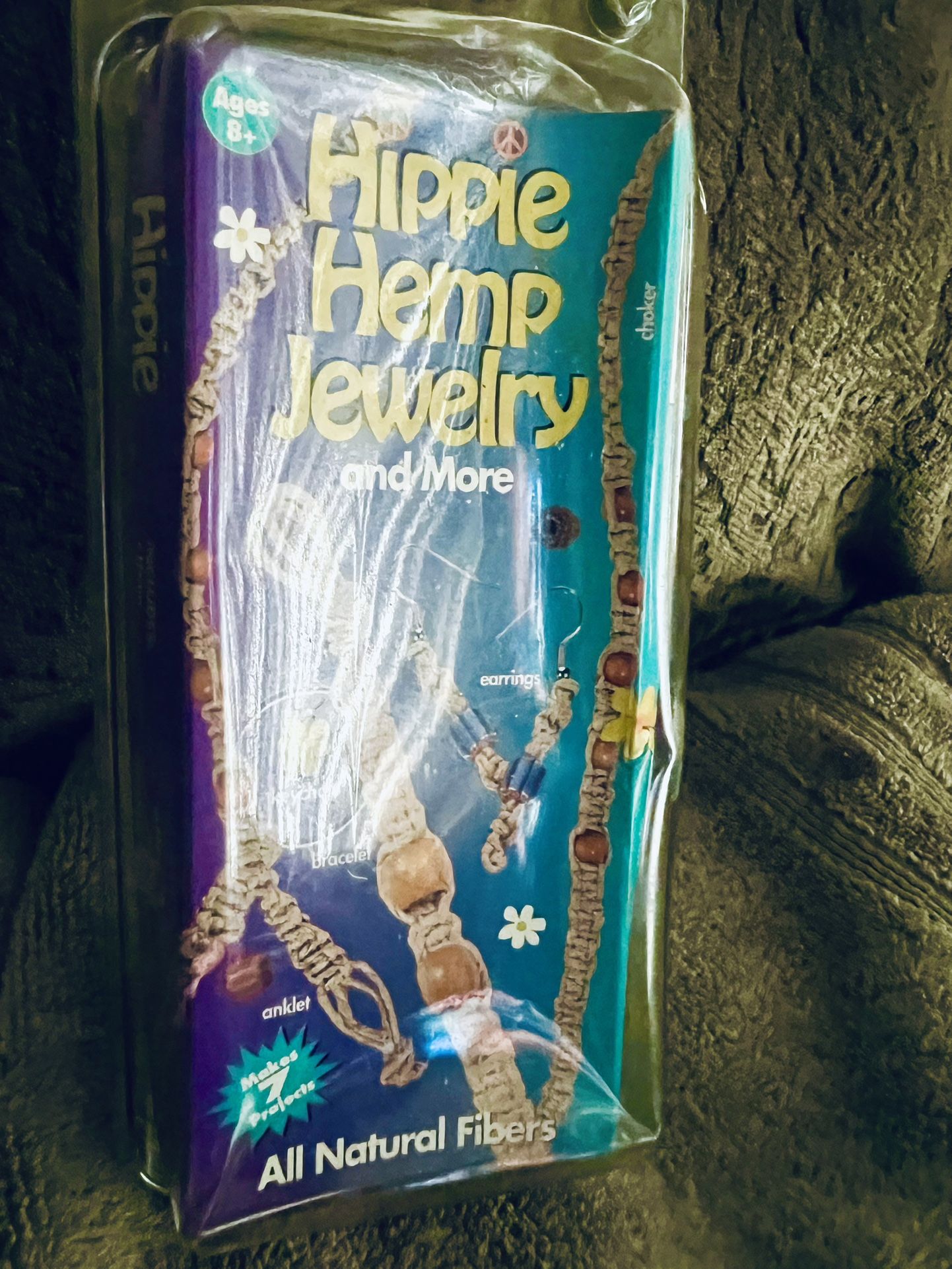 New! Hippie Hemp Jewelry And More Kit Makes Anklet, Bracelet, Keychain,earrings,choker Includes Instrunctions