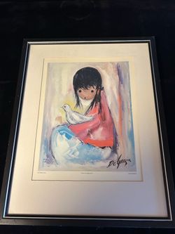 DeGrazia Framed Print: “The White Dove”