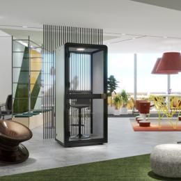 Green Modern Solo Flexi Glass Acoustical Pod