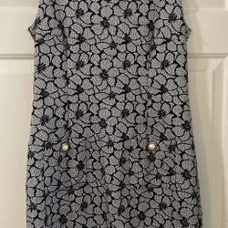 Karl Lagerfeld Navy Blue Blossom Dress Print. Size 8