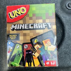 UNO Minecraft Video Game Themed Playing Card Deck By Mattel Fun Party Kids Gift