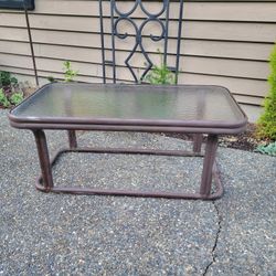 Outdoor/Patio Metal & Glass Table