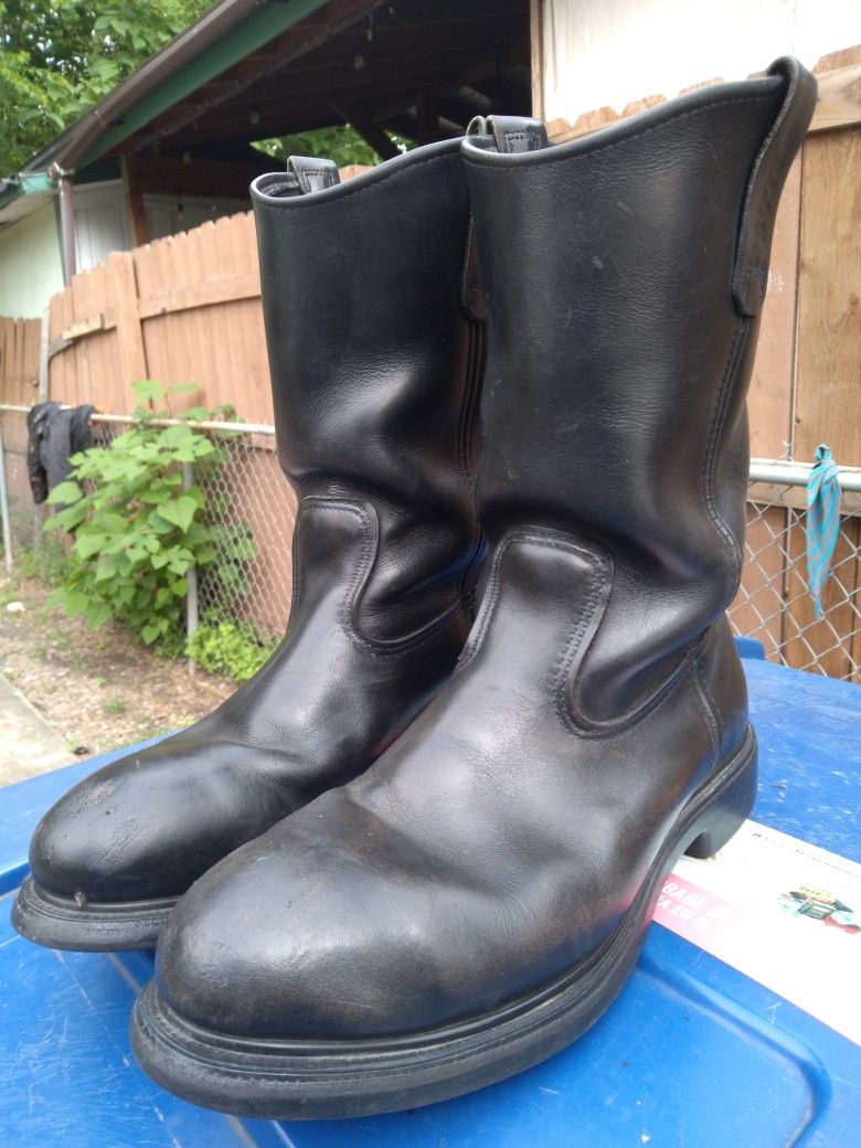MENS VINTAGE RED WING STEEL TOE WORK BOOTS