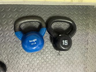 Two 15 LB Kettlebells 