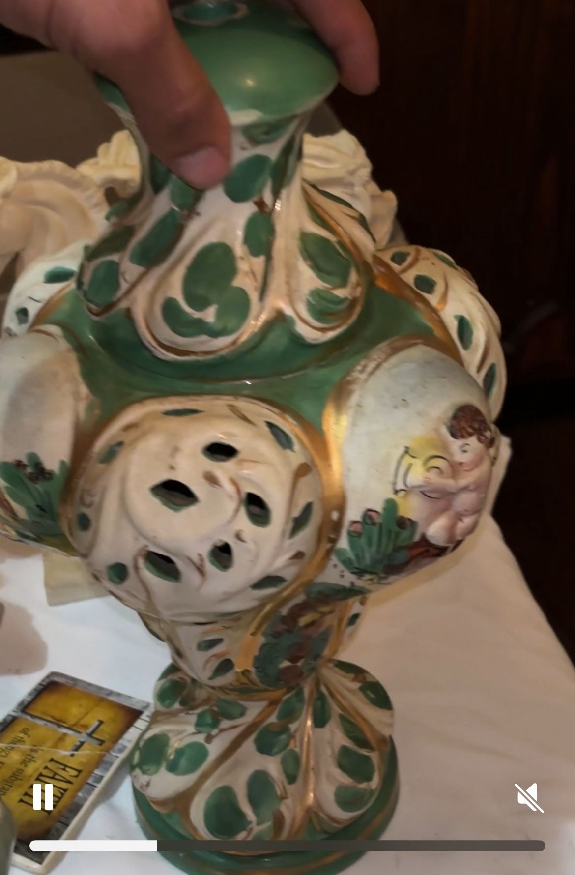 Capodimonte Floral Koi Ceramic Table Lamp