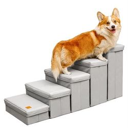 Pampered Dog Stairs 5 Steps Modular Design – for Dogs, Cat Stairs, Pet
