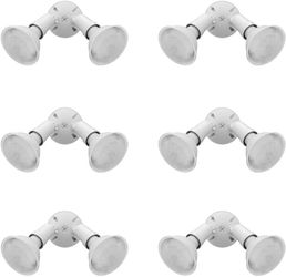Lithonia Lighting Adjustable Twin Par Outdoor Flood Light Fixture, White, 6 Pack