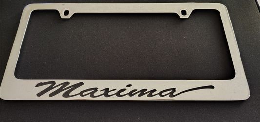 Nissan MAXIMA Script Chrome License Plate Frame