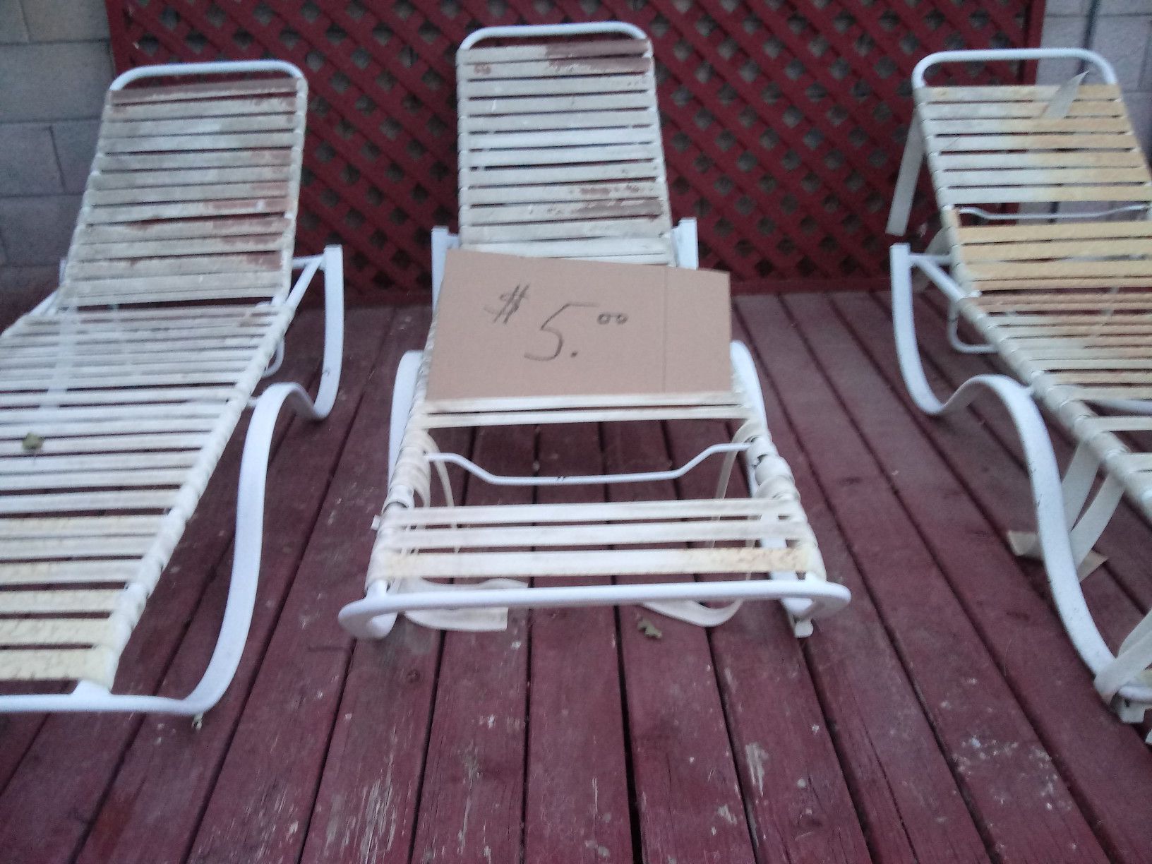 2 HOTEL POOL RECLINING CHAISE LOUNGE CHAIRS ~ Need Repair