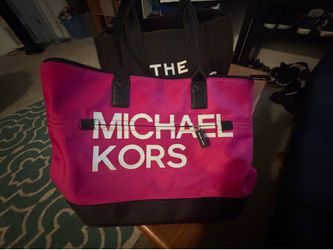 Michael Kors Hot Pink Sports Nylon Large Top Zip Tote