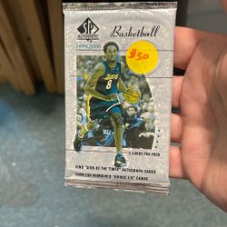 Upper deck SP authentic 1999/2000 basketball pack of five cards