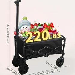 The 240LBS All Terrain Heavy Duty Folding Blue Multifunctional Utility Cart is a modern and stylish