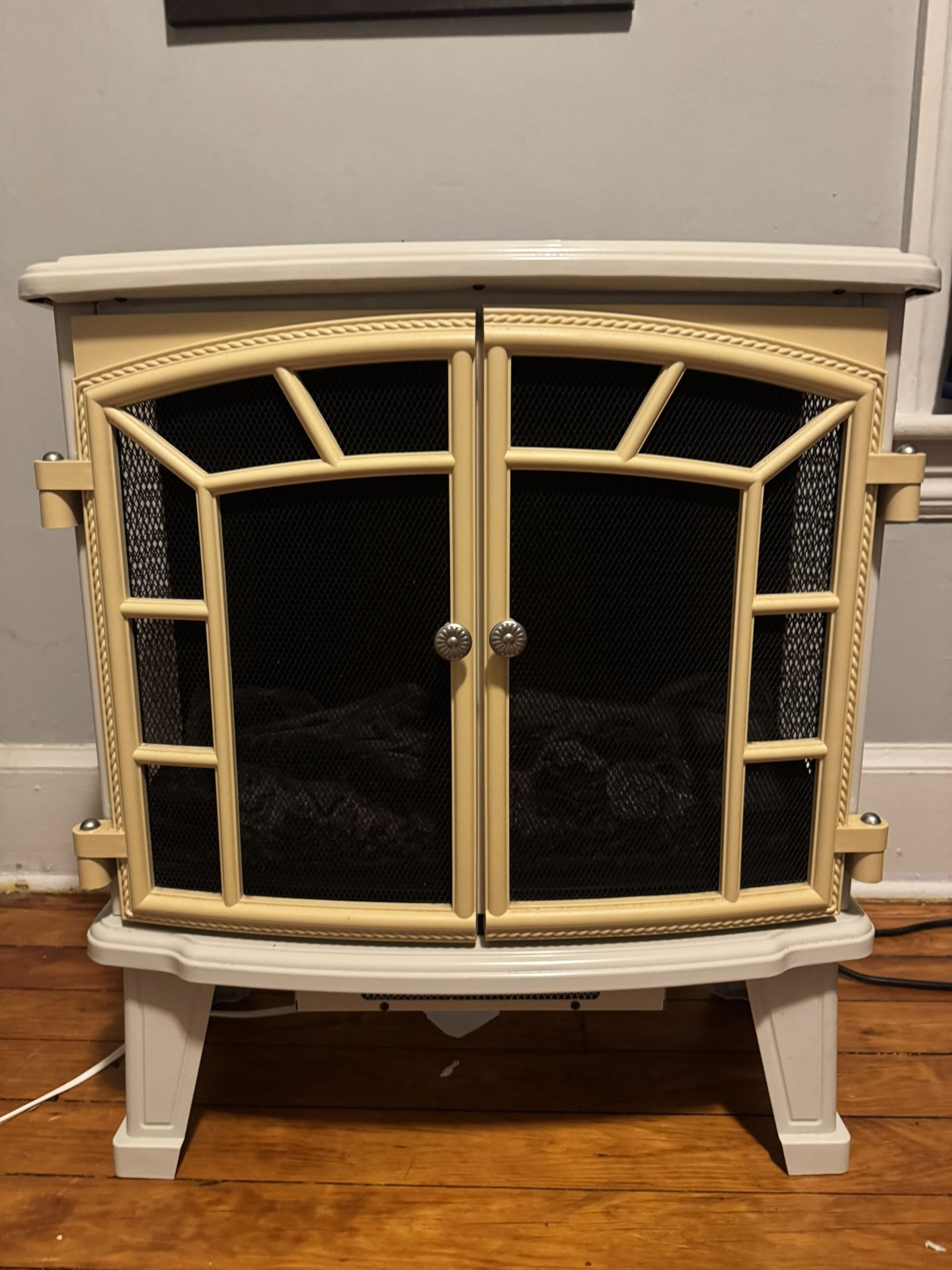 Off White DuraFlame Electric Fireplace