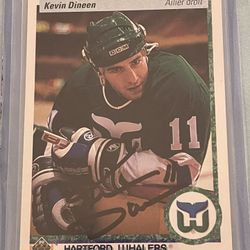 Kevin Dineen Signed 1990-91 Upper Deck #266 Card Hartford Whalers Auto Autograph
