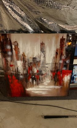 City scape painting canvas