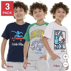 NWT Keith Haring Kids Graphic  T-Shirt 3-Pack Size XS 5/6