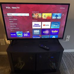 28” TCL Roku Smart LED TV and Stand for Sale