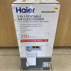 HAIER 3-IN-1 PORTABLE AIR CONDITIONER (250 SQ. FT. ) QPCA08JAMW 