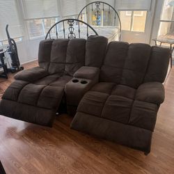 Brown Power Reclining Sofa For Sale