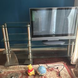 Glass Shelves TV Stand for TVs  Set Coffee Table 