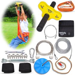 Ziplines Kits for Backyard, 80FT Zip Lines Kit 350LB Kids Toys Play Set, Adults Playground Games Outdoor (80FT