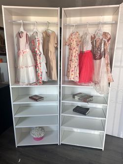 Target Bookshelf With Rods For Clothing (dresses not included)