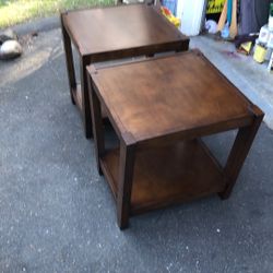 End Table Matching Solid Wood 2 Lot