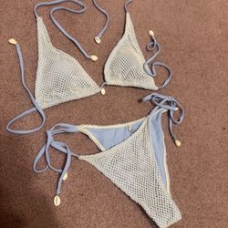 New Medium blue mermaid bikini festival rave outfit swimsuit swimwear