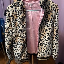 Chenault Girls Cheetah Jacket w Hoodie 