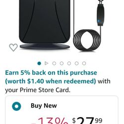 Amplified HD Digital TV Antenna Long 300 Miles Range, Indoor and Outdoor Range 360° TV Reception Amplifier Signal Booster w/33ft Coax HDTV Cable, Supp