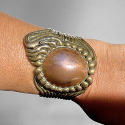 LARGE/HEAVY Vintage Copper & Brass Cuff Bracelet 