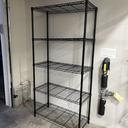5-Tiers Metal Freestanding Garage Storage Shelving Unit in Black