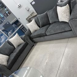2pc Living Room Set 🩶 Grey Color 
