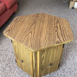 Vintage Side table with hidden storage!