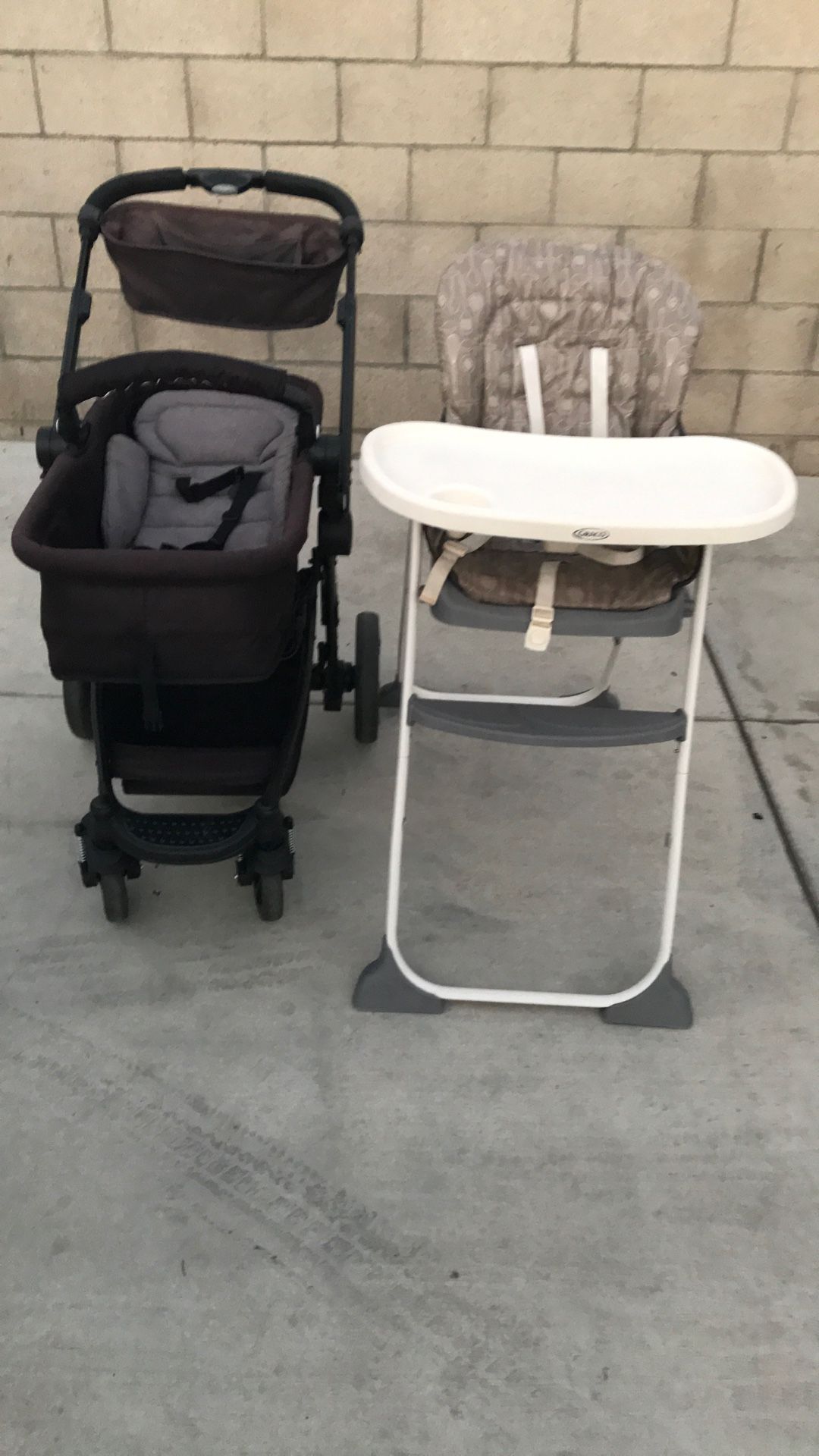 Graco High Chair & Stroller Bassinet